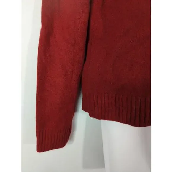 Max Mara Red V-Neck Oversized Cropped Pullover Sweater Size S - Picture 3 of 7